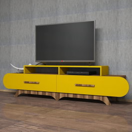 Hanah Home Soporte para TV Flora - Nogal y Amarillo